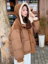 焦糖色 ヴィンテージ風 牛角ボタン ショートダウンジャケット【羊羔毛パネル付き・冬用】