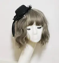 ロリータ風 ヴィンテージゴシックデザインの黒いバラ小帽子