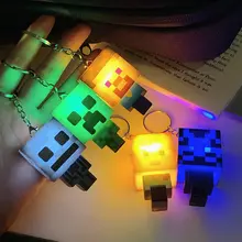 マインクラフトゲーム関連 発光キーホルダー【スティーブ・お土産用・装飾品】