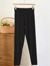 薄手モダール製の高腰冬用レディースレギンス【ストレッチ・シンプルデザイン】