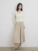 杏色花柄ニットカーディガンとベストのセットアップ（セットアップ対応）