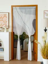 和の雰囲気を演出する間仕切りカーテン【穴あけ不要・モダンデザイン・リビング・キッチン用】