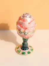 バラの花のロシア製エッグデコレーション【ドレッサー装飾品・ジュエリーボックス】