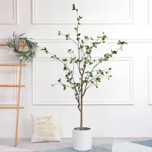 フェイク緑植物 椿の木【インドア装飾・リビングルームや店舗用】
