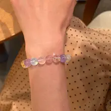 清透なアイスクリームカラーのイエロークォーツ＆アクアマリンブレスレット【天然石・女性向け・手首に優しいデザイン】