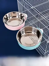 ステンレス製 猫用吊り下げ食器【固定式・犬用・水分飛散防止】