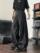 デザイン性に優れた褶皺ストレートパンツ【フィット・カジュアル】