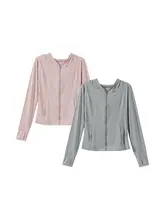 UPF100+日焼け防止パーカー【女性用・フード付き・カジュアル・オープンカーディガン】