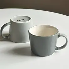 北欧風シンプルデザインの陶器マグカップ【カフェスタイル・カップル用・朝食・ミルク対応】