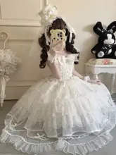 白糖少女デザインの軽やかな花嫁風Lolitaワンピース【ジャンパースカート・ノースリーブ】