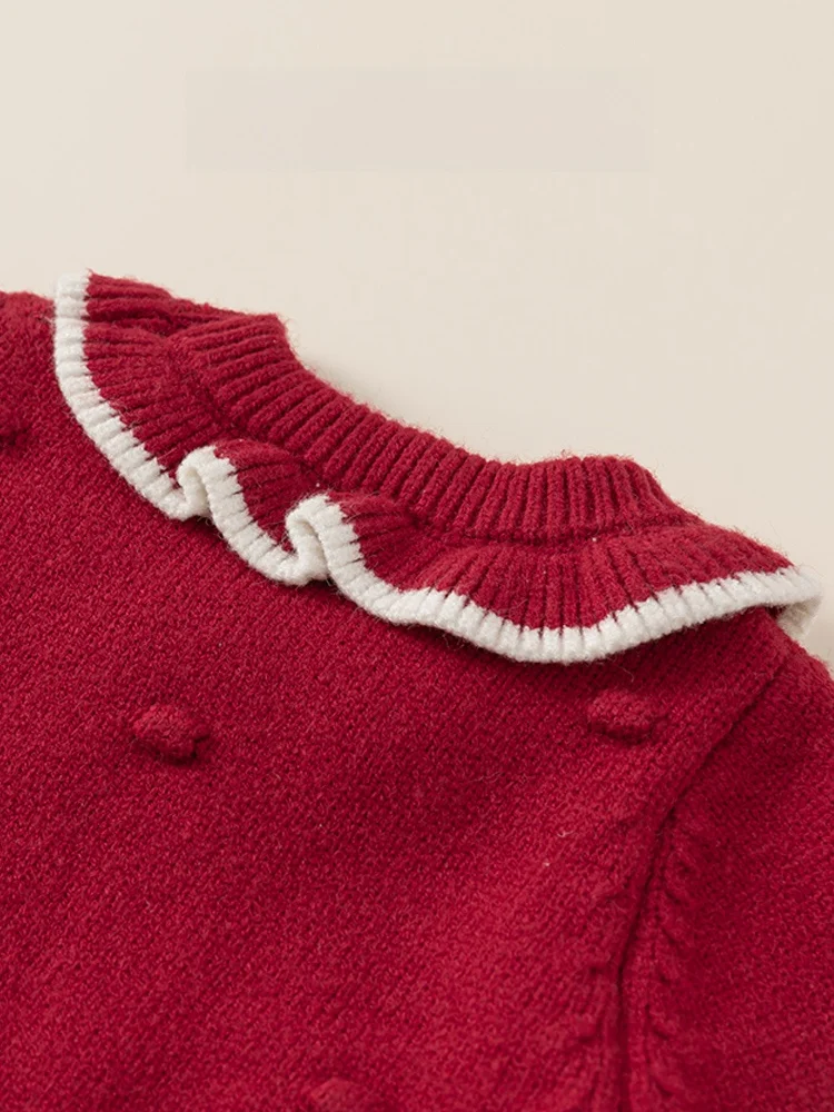 3歳女の子用クリスマス服としての秋冬フラワーレースニットワンピースの評価