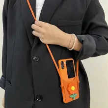 花柄デザインのスマホポーチ【薄型・肩掛け・折りたたみ式・防衝撃】