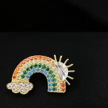 レインボー ブローチ 漫画風ピンバッジ かわいいアクセサリー