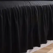 防塵加工のフルカバー ベッドスカート付き ベッドカバー セット【ブラック・レースデザイン・穴あけ不要】（セットアップ対応）