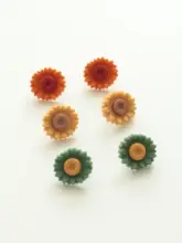 植物と昆虫デザインの個性的な樹脂製ボタン【レトロスタイル・かわいいカートゥーン・インテリア装飾用】