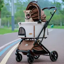 折りたたみ式ペットカート【中型犬・猫用・携帯便利・分離可能】（セットアップ対応）