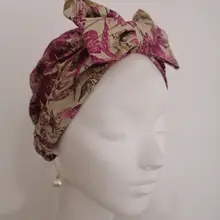 復古スタイルのリボン付きヘッドキャップ【白髪隠し・女性用】