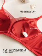 本命年にぴったりな赤い下着【フランス風・シルク・ソフトサポート・大きめバストに最適】