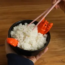 立体デザインのロブスターモチーフ陶製ご飯碗【味噌汁用・食器】