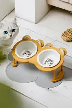 猫用陶器ダブルボウル【エコノミーデザイン・給水器・子猫用・斜口】