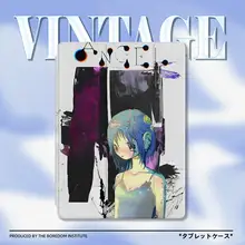 二次元キャラクターイラスト付きiPad Pro用三折保護ケース【2022年モデル適合・防衝撃デザイン・12.9インチ/11インチ対応】