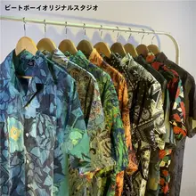 ビンテージ風オイルペイントプリントシャツ【ユニセックス・ゆったりシルエット】（セットアップ対応）