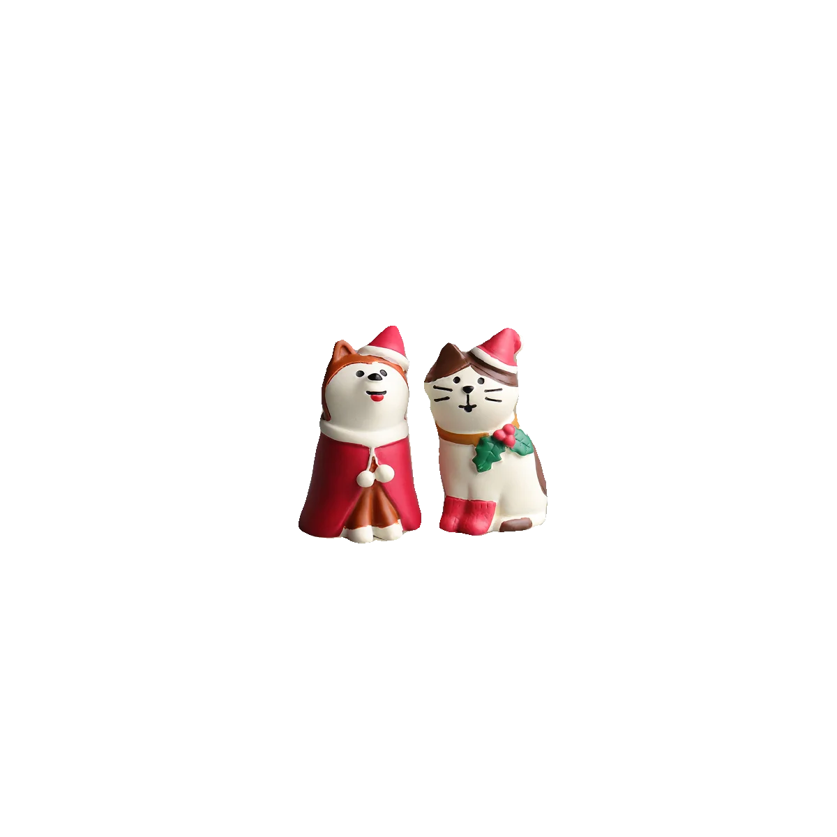 可愛い猫と柴犬のクリスマスデコレーションフィギュア：ラインクリスマス背景としてのデザインと使い方
