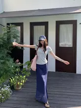 軽やかで美しい波点プリントのロングスカート【夏用・女性・ゆったりシルエット・ストレート】