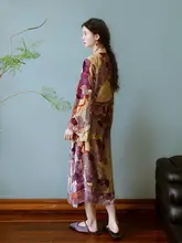 レトロな中華風デザインのシルクベルベットパジャマ【暖かい・ルームウェア・バスローブ・ローブ】