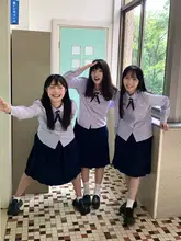 女子用タイ風JK制服 半袖シャツセット【学生服・運動会・卒業式用】