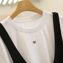 デザイン性の高い立体的な蝶モチーフのラウンドネックゆったりTシャツ（セットアップ対応）