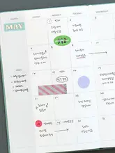 ビジネス用ハードカバー付きバンドノート【A5サイズ・万年カレンダー・月間プランナー】