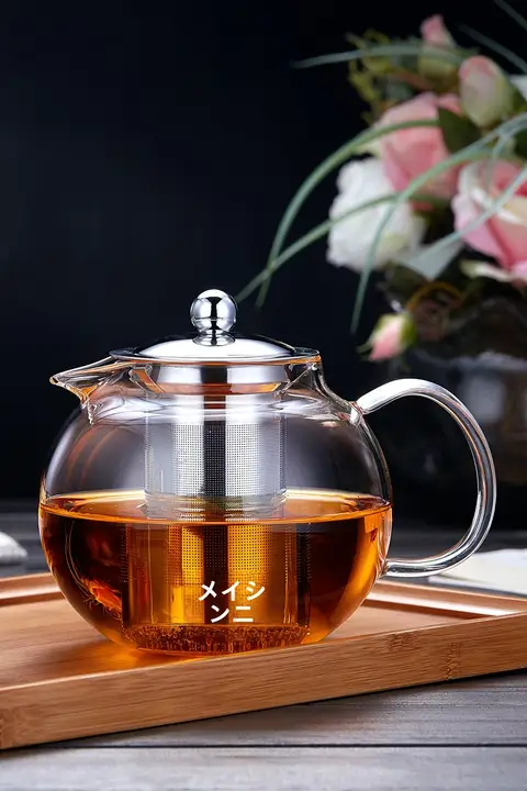 耐熱ガラス茶器【フィルター付き・厚手・紅茶・家庭用】