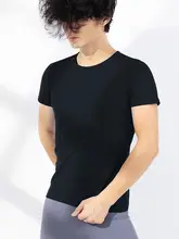 舞之恋 モダンダンスパフォーマンス服【黒・短袖・スリムフィット・学生用・男性用】