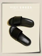 極上の柔らかさ！真皮製の厚底一字型サンダル【女性用・夏用・カジュアル・ビーチ・ゆったりサイズ】