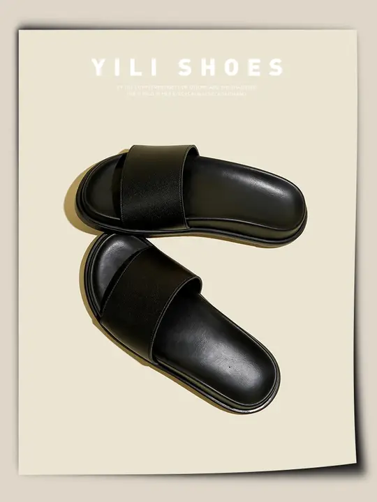 極上の柔らかさ！真皮製の厚底一字型サンダル【女性用・夏用・カジュアル・ビーチ・ゆったりサイズ】