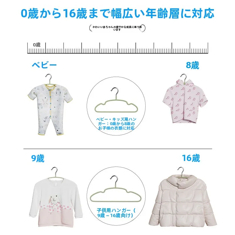 滑り止め付き 1.5倍ハンガーと8連ハンガーの実用性：子供用厚手ハンガーの使い方と性能比較