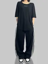 女性用ジャズダンスパンツ【ヒップホップスタイル・スリーライン・ストリートウェア】（セットアップ対応）
