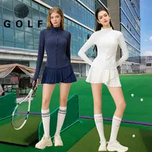 ゴルフウエア レディース 春秋用 長袖ワンピースコート【立襟・速乾性・アウトドア】（セットアップ対応）