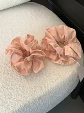 韓国風二重フリル大腸ヘアゴム【かわいいピンク・おしゃれなアクセサリー】