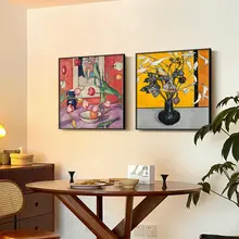 バウハウス風デザインのアート壁画【正方形・抽象画・リビング用】