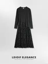 華やかな刺繍のフロントリボン付きドレス【立体感のあるフラワーボリューム・ウエストシェイプ・秋冬用】（セットアップ対応）