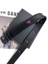 個性的なデザイン！ビンテージスタイルのバタフライバックル付きレディースベルト【デニムパンツ用】