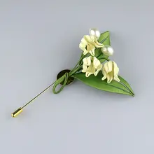 DIY材料パック 鈴蘭ブローチ【古風デザイン・制作アクセサリー・動画チュートリアル付き】