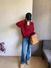 Vネック翻領ニットセーター【秋冬用・極上の柔らかさ・ゆったりデザイン】