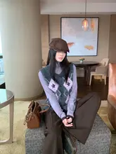 レトロカラーブラウンのタック入りパンツ【ハイウエスト・ゆったり・ワイドレッグ】