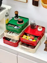 重ねられるコーヒー・ティーバッグ収納ボックス【デスクトップ用・仕切り付き】