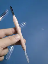 ダブルヘッド眉ブラシ【スパイラルデザイン・携帯用・キャップ付き】