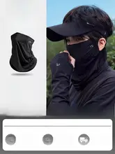 男性用 UVカット cycling フェイスマスクセット【アイスシルク・登山用・フルフェイス・アームカバー付き】