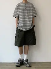 カーゴハーフパンツ メンズ ウォッシュ加工 ヴィンテージ ストレート ワイド カジュアル 着回し 「JOYZONE」
